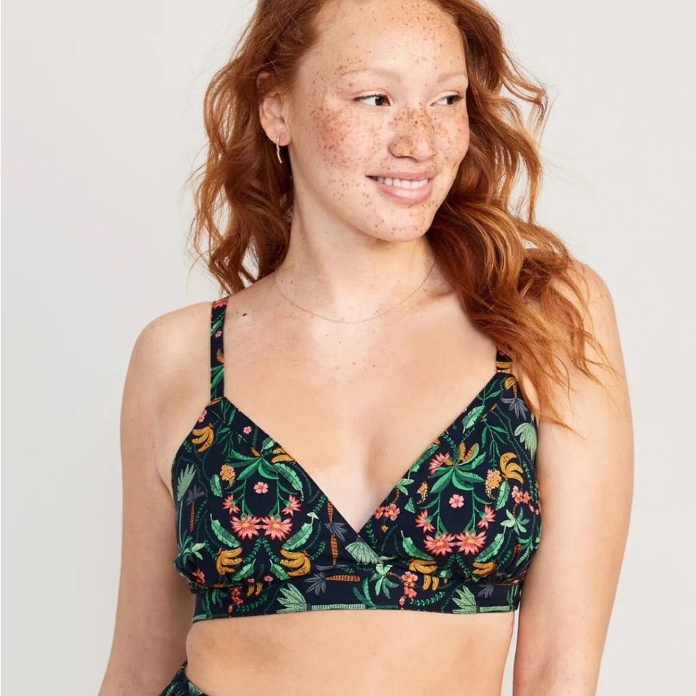 Old Navy Women’s Cross-Front Poplin Smocked Bralette Top Size XL